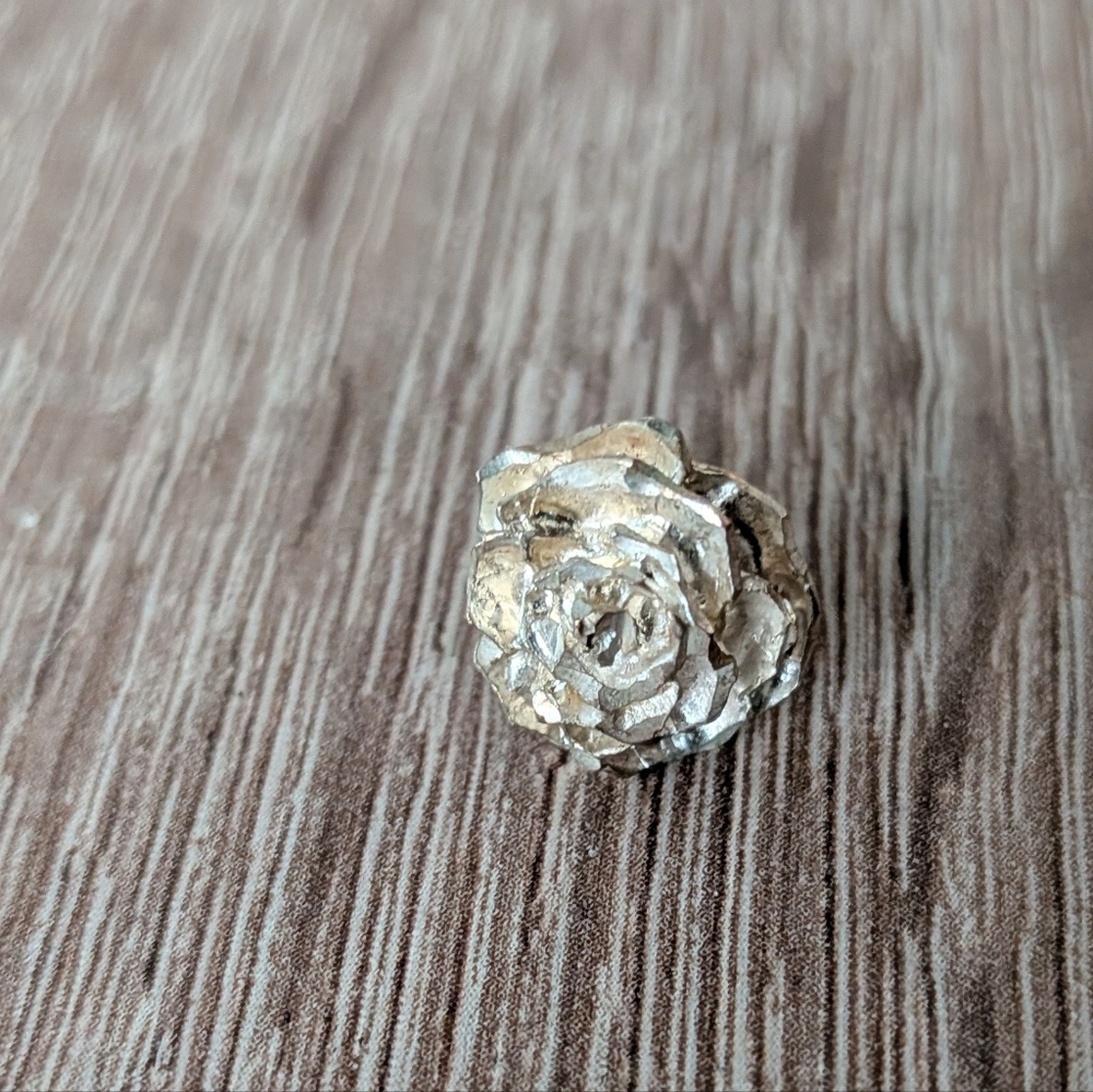 Vintage 925 Silver Rose Single Earrings